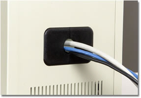 grommet hole for cables on CPU locker