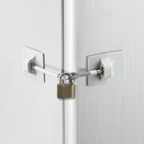 2 Pack Refrigerator Lock Combination Coded Fridge Lock Freezer Child Safety  Lock Door Lock with Strong Adhesive No Keys Needed (2, Grey)